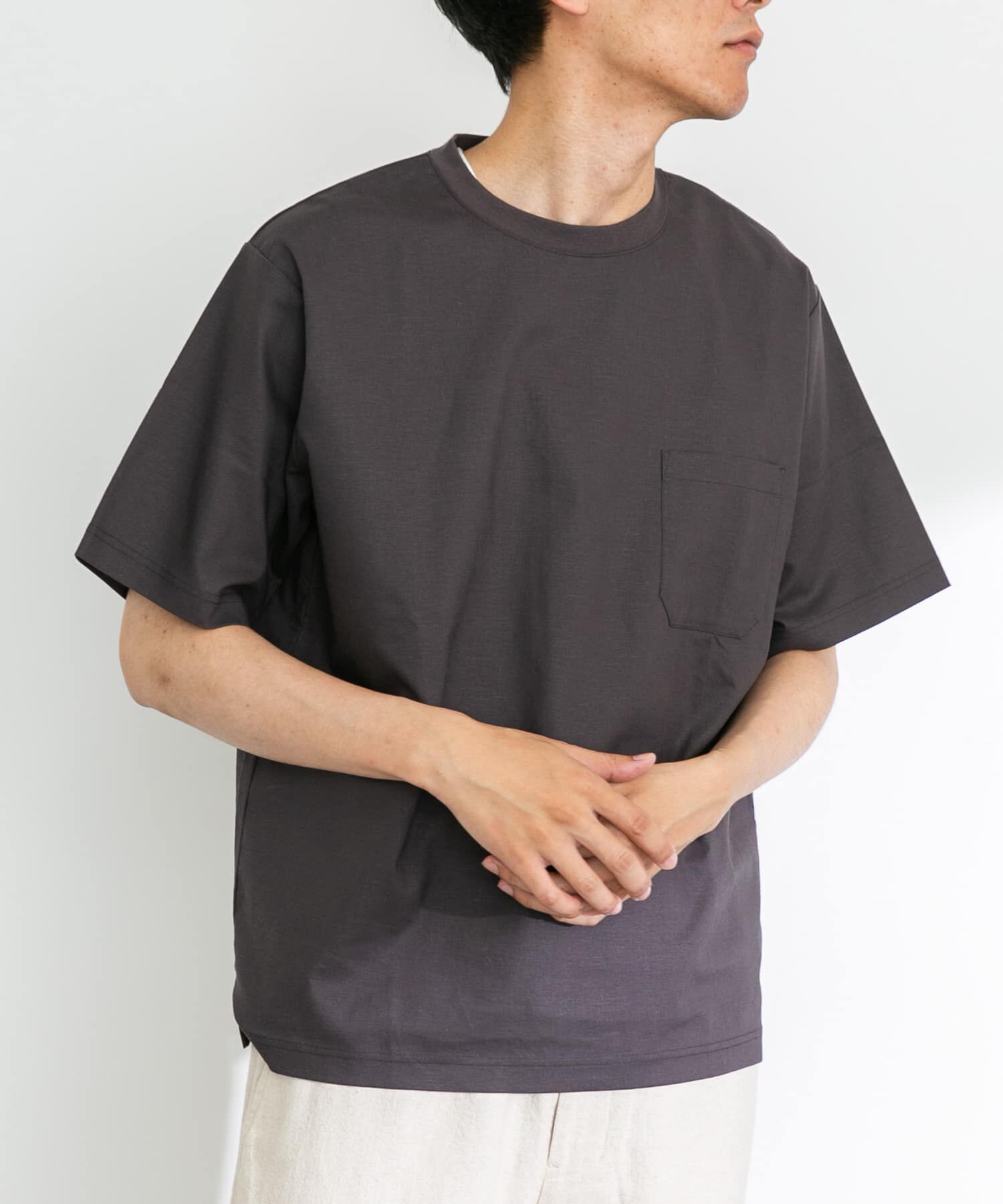 Sonny Label 「『接触冷感/イージーケア』リネン混ショートスリーブTシャツ」|Tシャツ・カットソー|