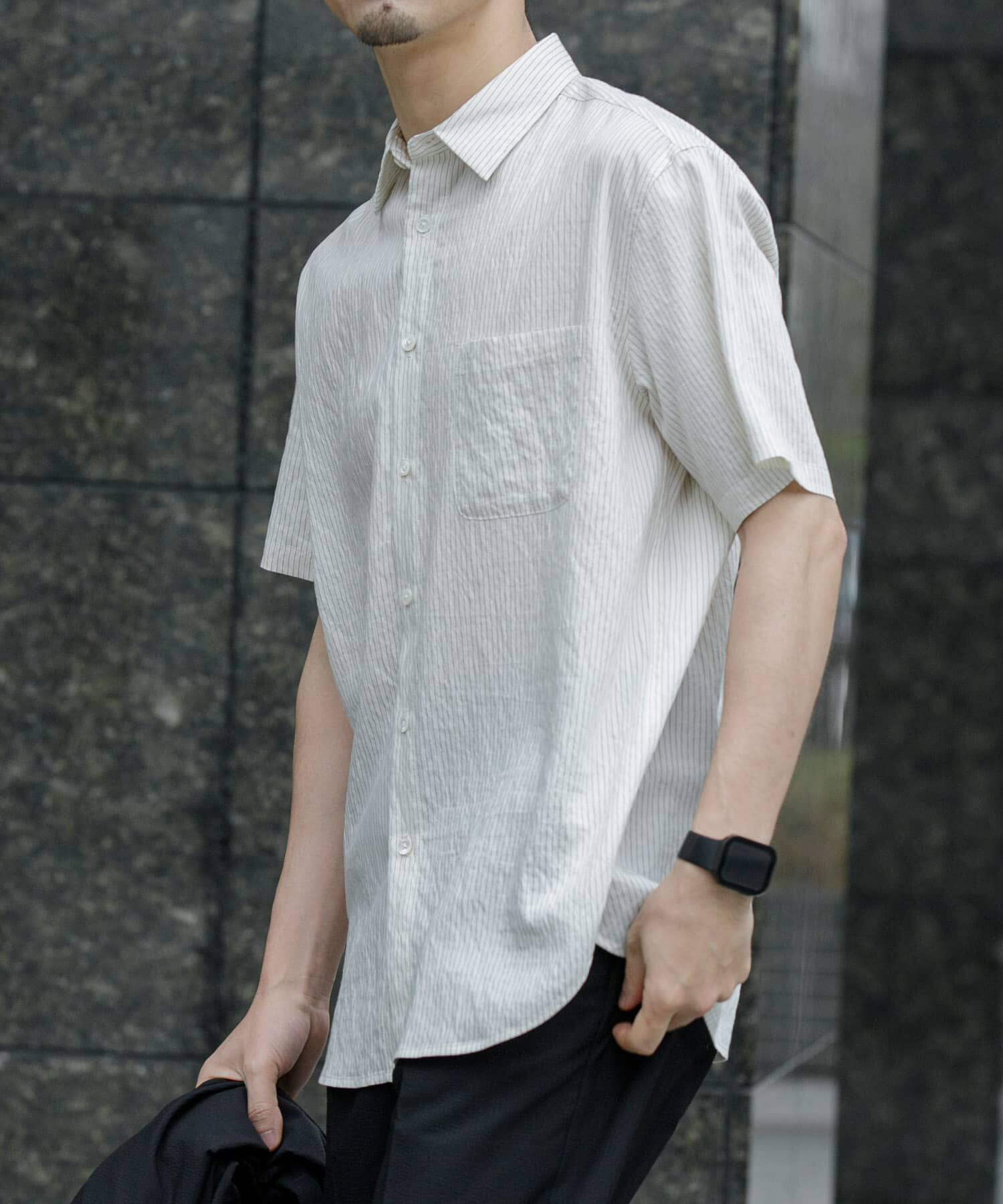 URBAN RESEARCH ROSSO「『WEB限定』『XLサイズあり』ストライプレギュラーカラー半袖シャツ」|シャツ・ブラウス|