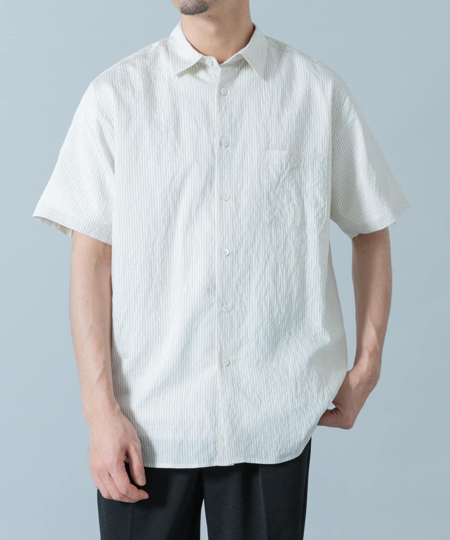 URBAN RESEARCH ROSSO「『WEB限定』『XLサイズあり』ストライプレギュラーカラー半袖シャツ」|シャツ・ブラウス|