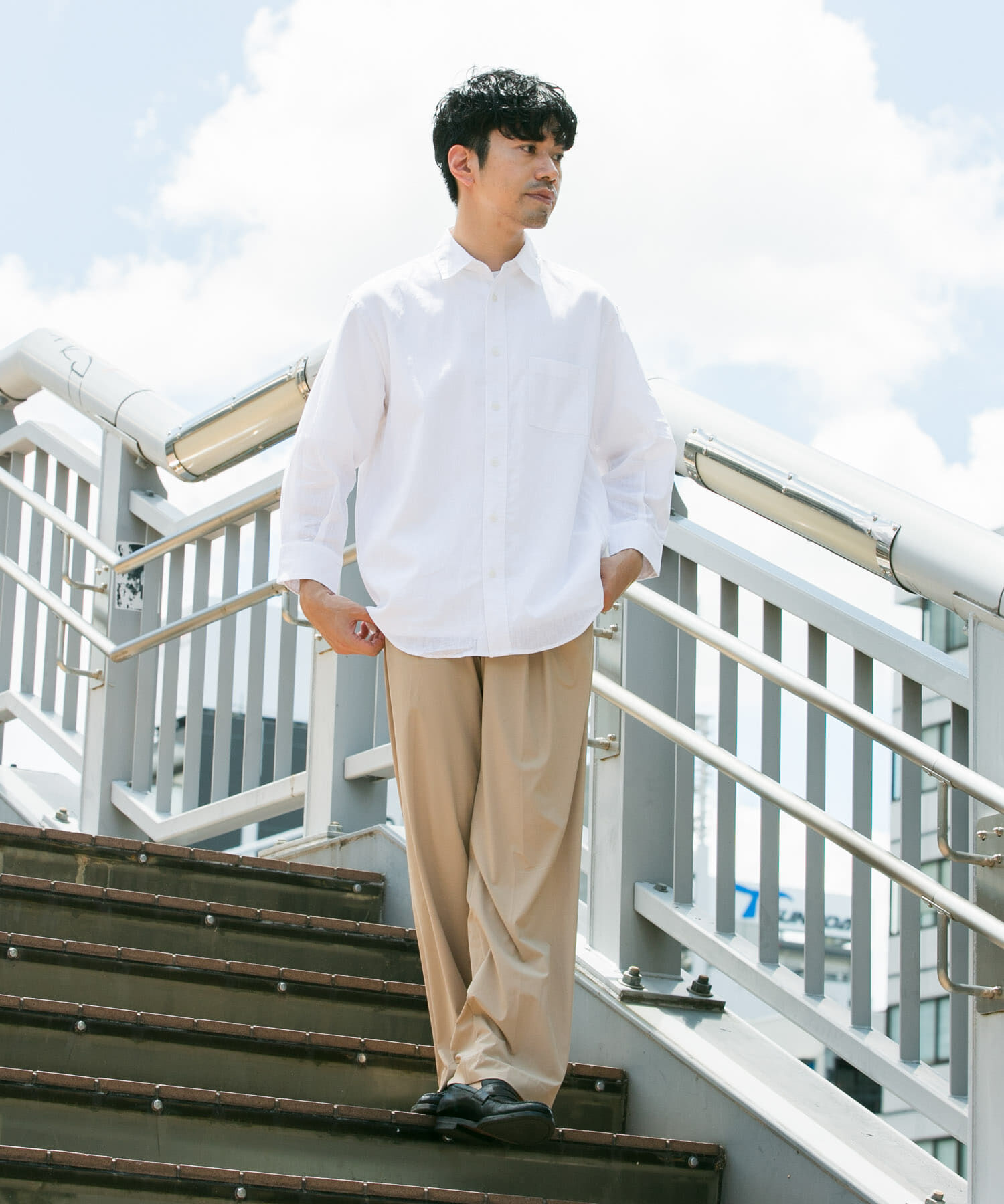 URBAN RESEARCH ROSSO「『XLサイズあり』リラックスコットンリネン7分袖シャツ」|シャツ・ブラウス|