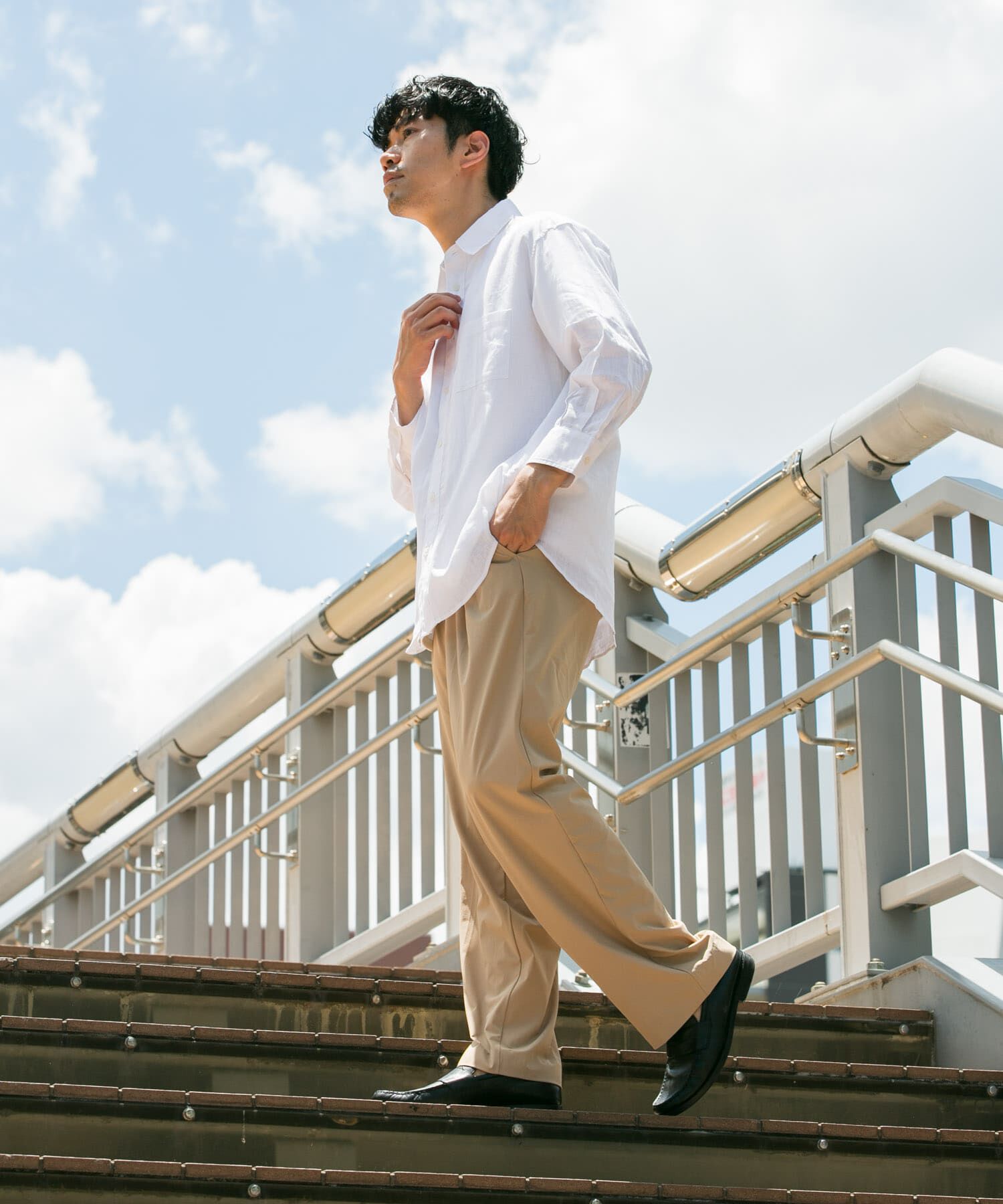 URBAN RESEARCH ROSSO「『XLサイズあり』リラックスコットンリネン7分袖シャツ」|シャツ・ブラウス|