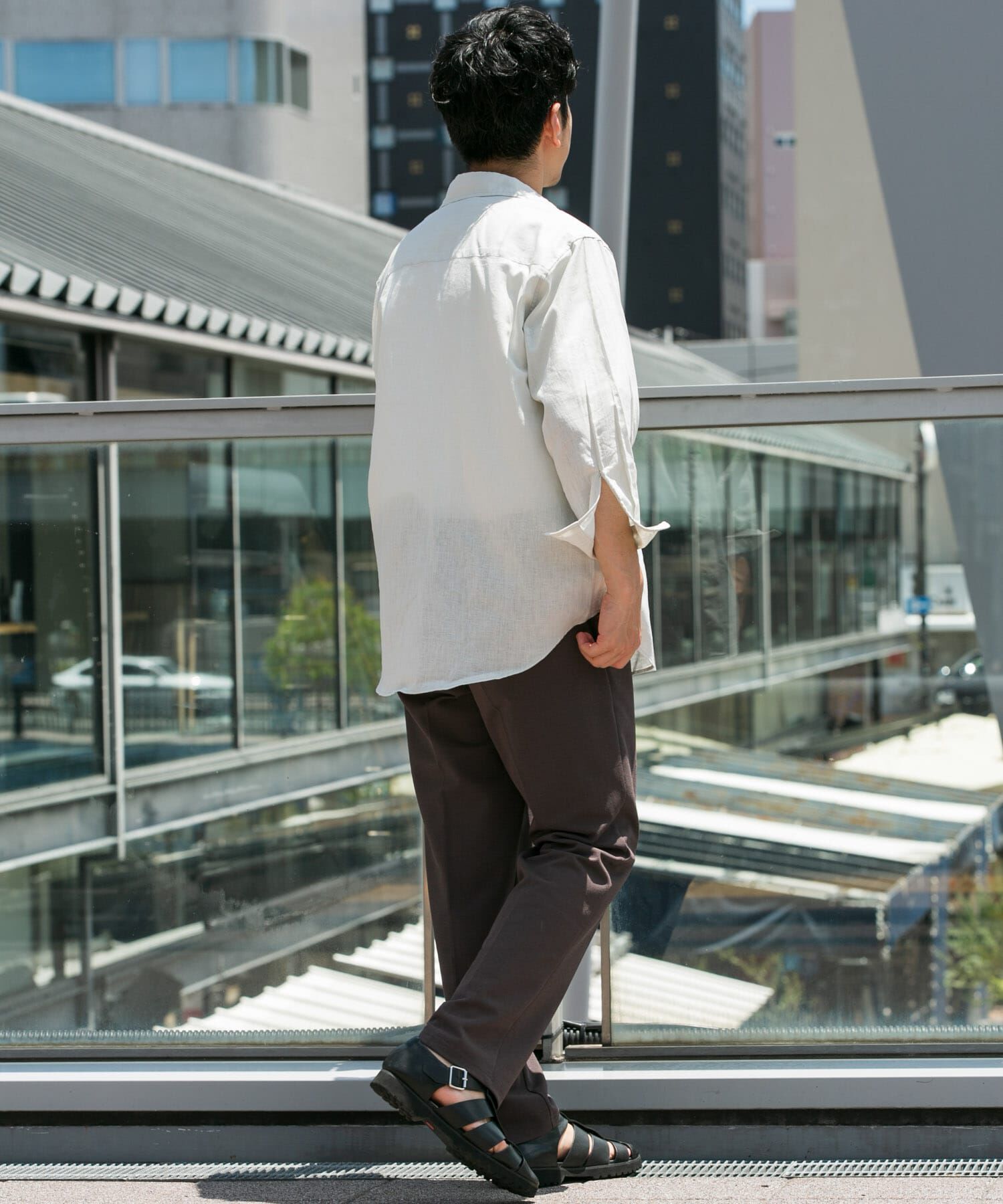 URBAN RESEARCH ROSSO「『XLサイズあり』リラックスコットンリネン7分袖シャツ」|シャツ・ブラウス|