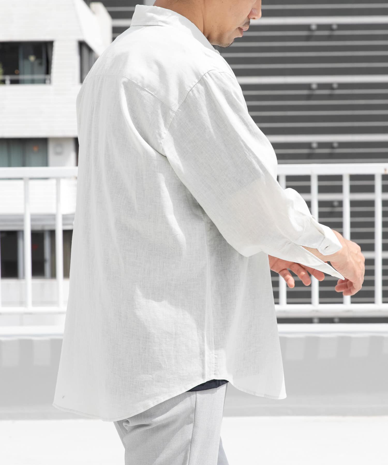 URBAN RESEARCH ROSSO「『XLサイズあり』リラックスコットンリネン7分袖シャツ」|シャツ・ブラウス|