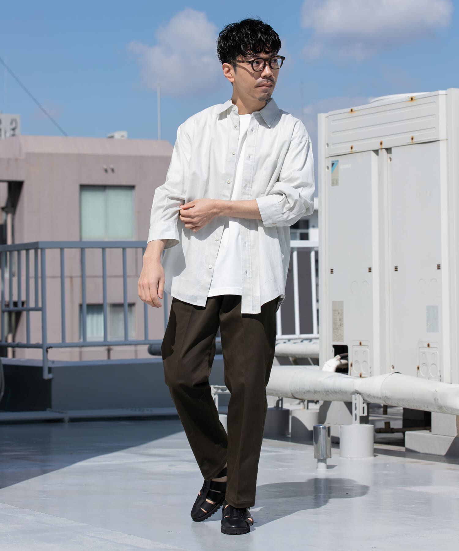 URBAN RESEARCH ROSSO「『XLサイズあり』リラックスコットンリネン7分袖シャツ」|シャツ・ブラウス|