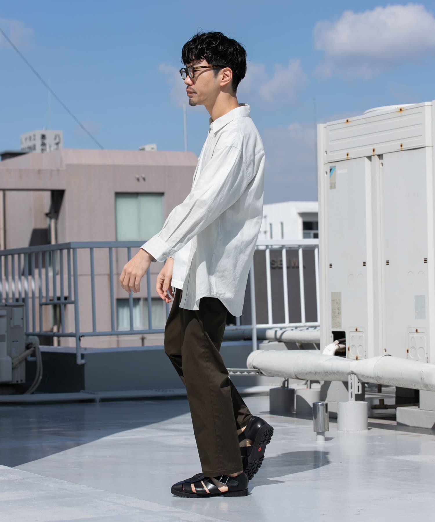 URBAN RESEARCH ROSSO「『XLサイズあり』リラックスコットンリネン7分袖シャツ」|シャツ・ブラウス|