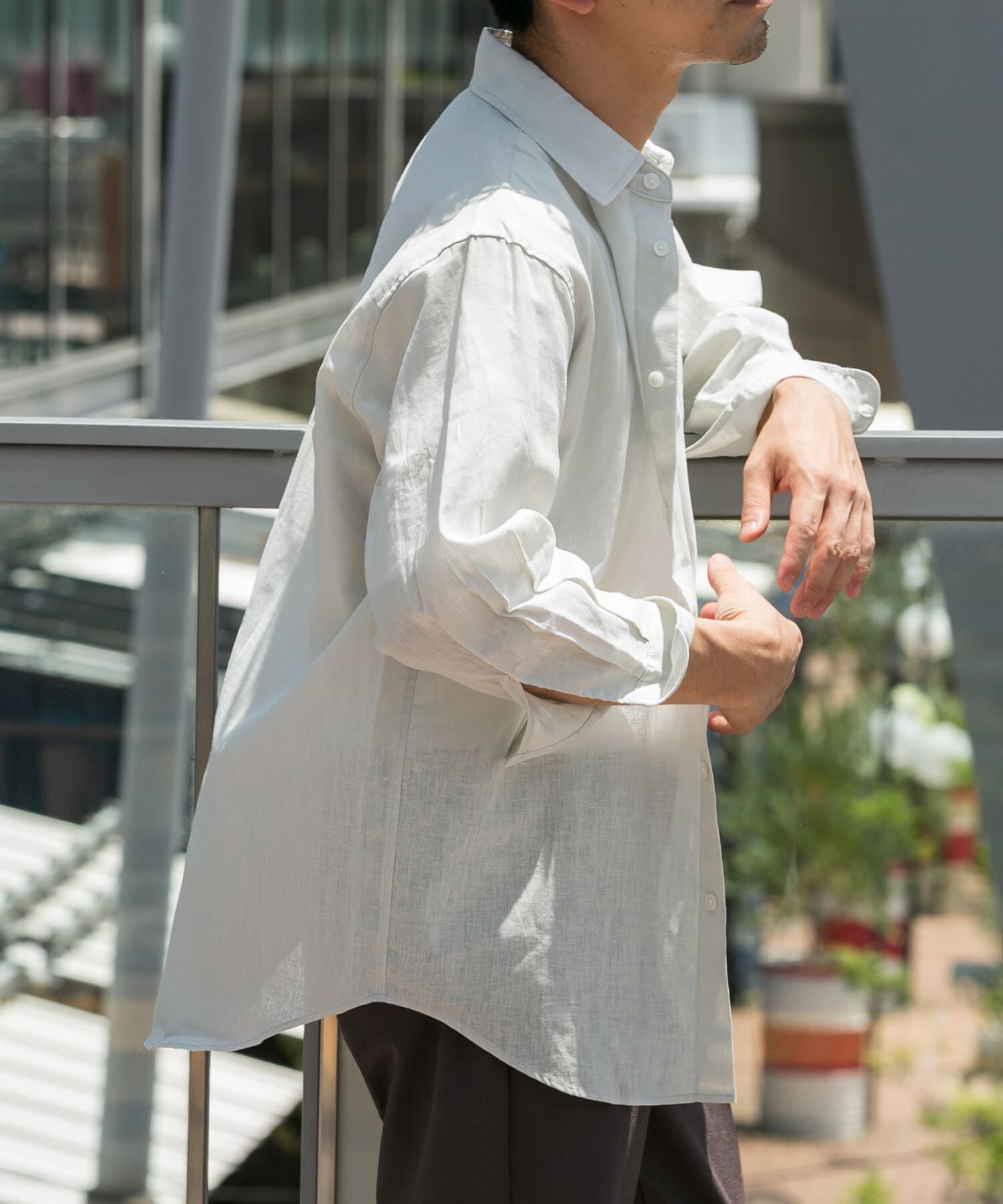 URBAN RESEARCH ROSSO「『XLサイズあり』リラックスコットンリネン7分袖シャツ」|シャツ・ブラウス|