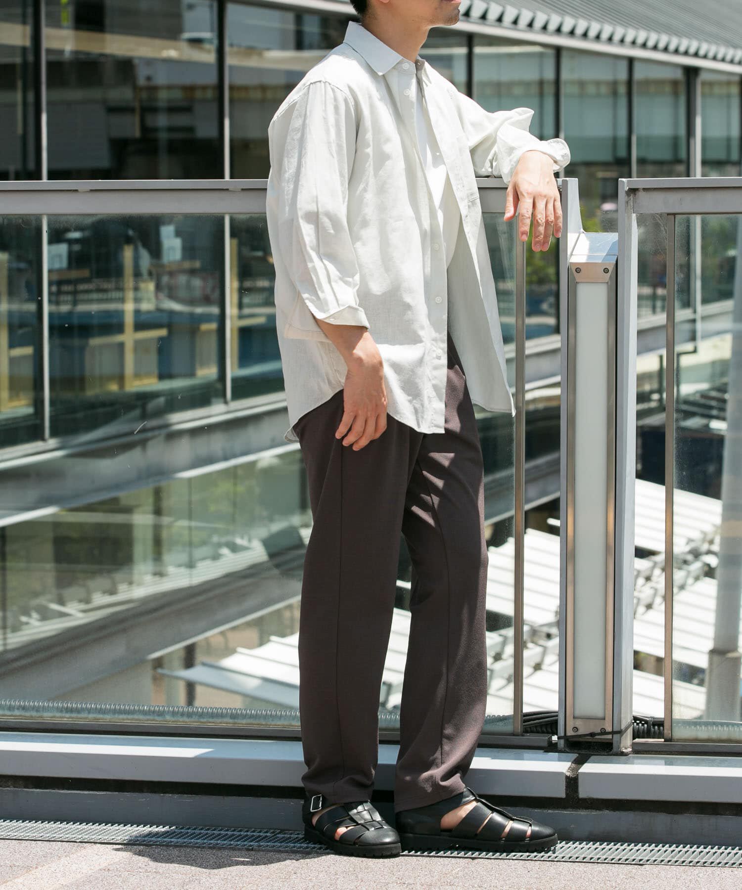 URBAN RESEARCH ROSSO「『XLサイズあり』リラックスコットンリネン7分袖シャツ」|シャツ・ブラウス|