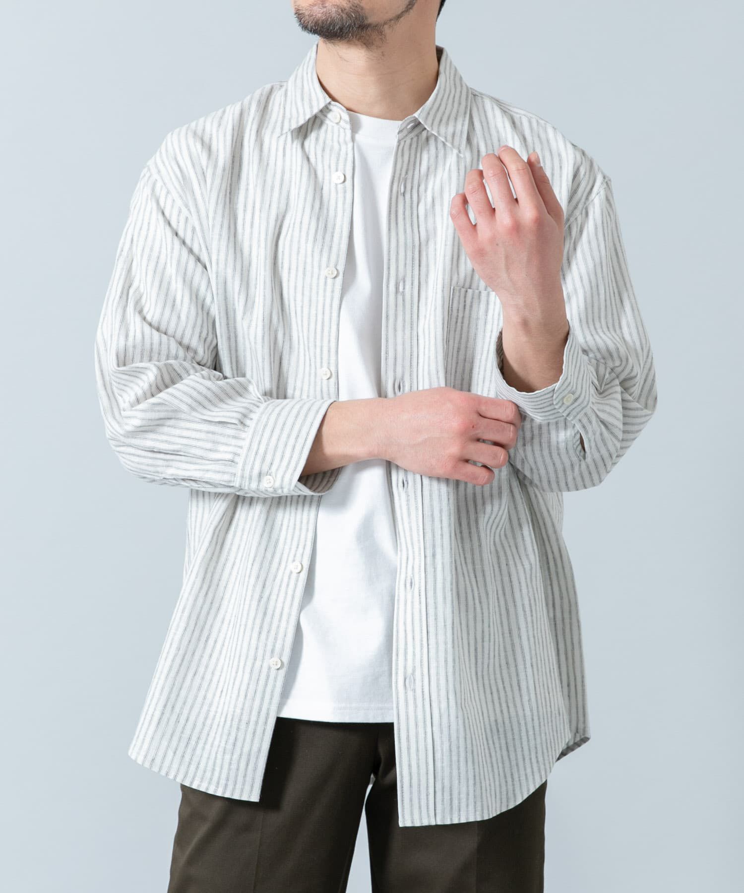 URBAN RESEARCH ROSSO「『XLサイズあり』リラックスコットンリネン7分袖シャツ」|シャツ・ブラウス|