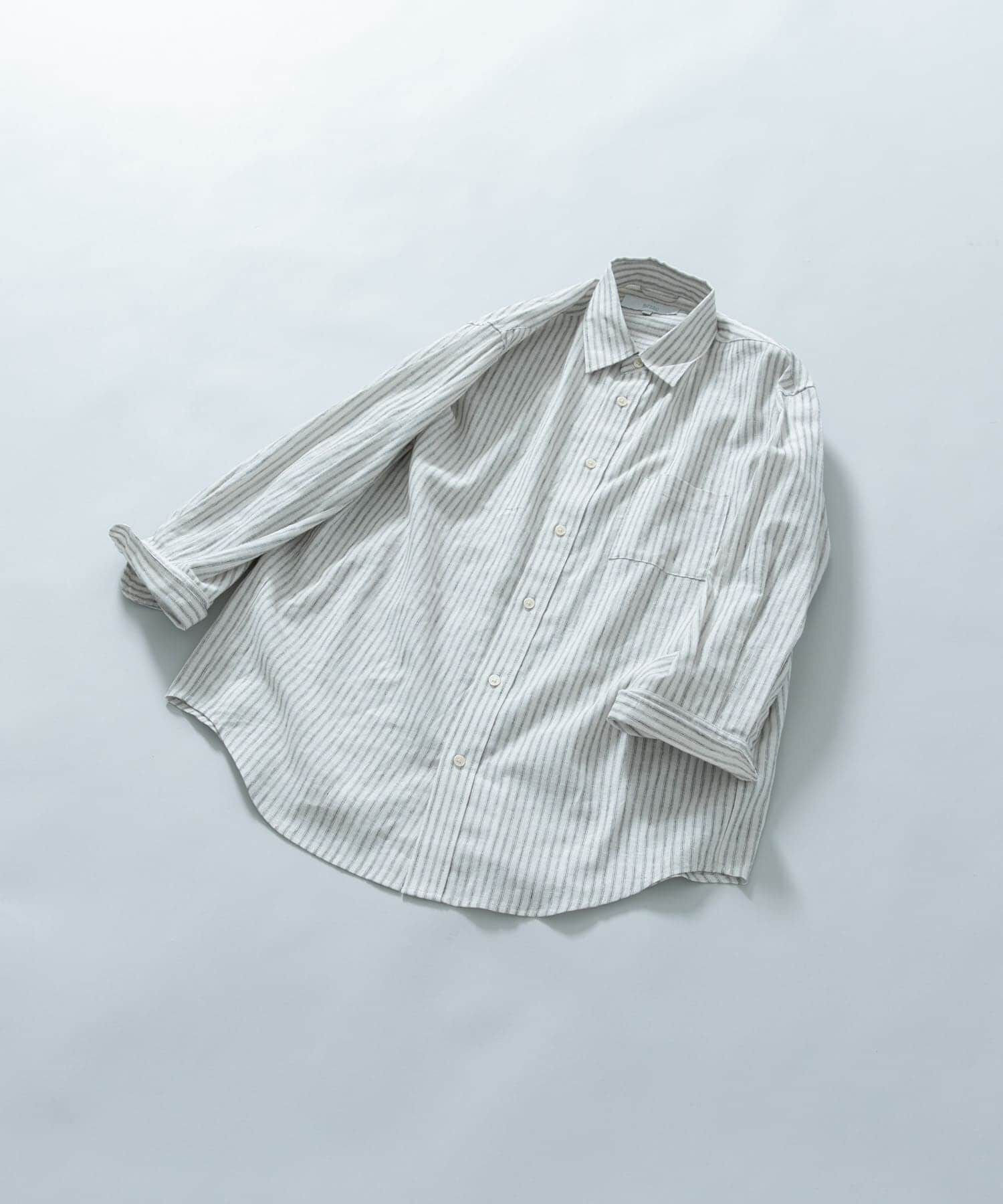 URBAN RESEARCH ROSSO「『XLサイズあり』リラックスコットンリネン7分袖シャツ」|シャツ・ブラウス|