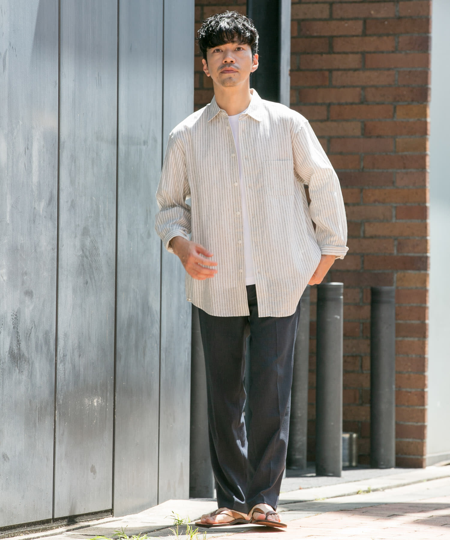 URBAN RESEARCH ROSSO「『XLサイズあり』リラックスコットンリネン7分袖シャツ」|シャツ・ブラウス|