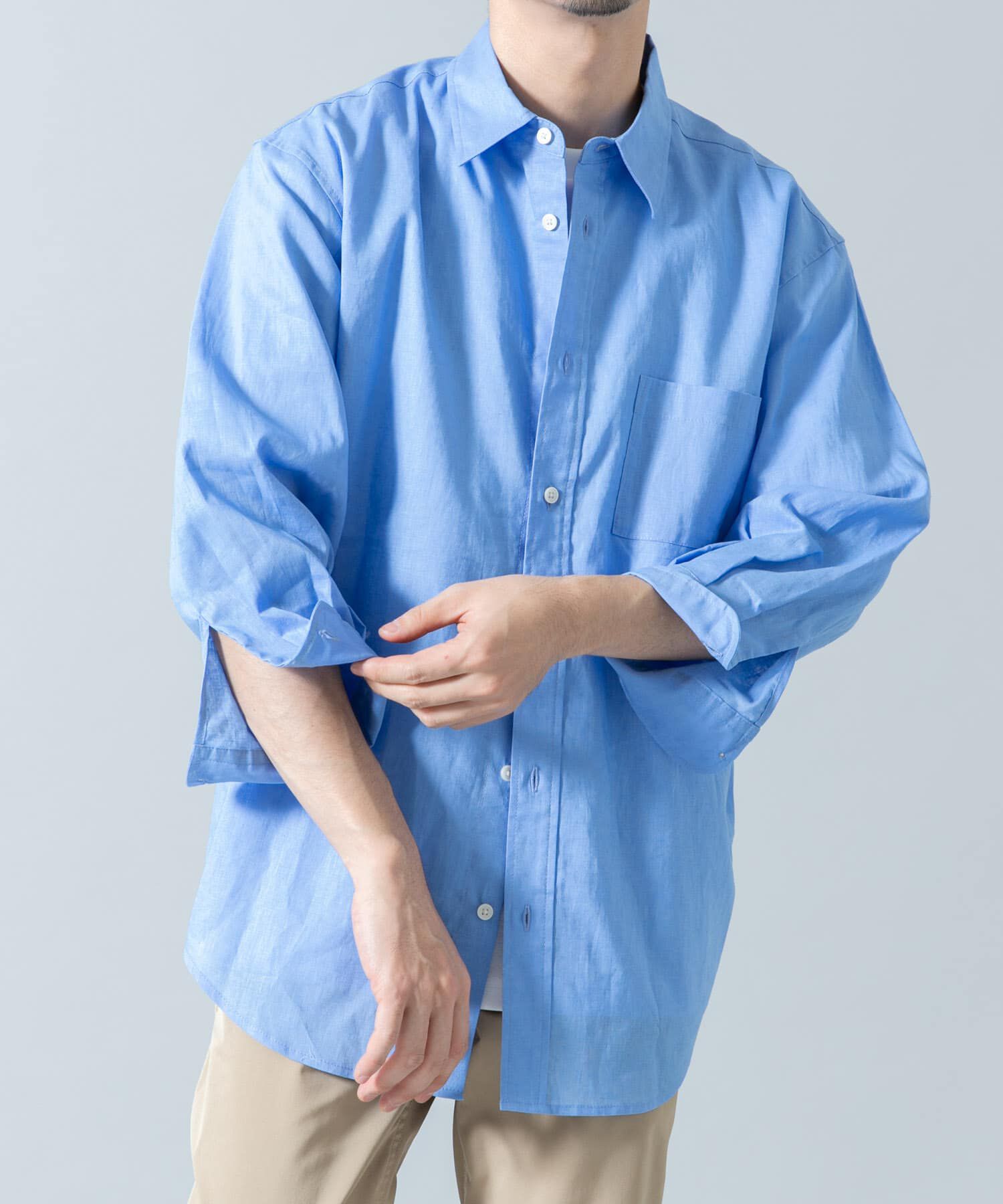 URBAN RESEARCH ROSSO「『XLサイズあり』リラックスコットンリネン7分袖シャツ」|シャツ・ブラウス|