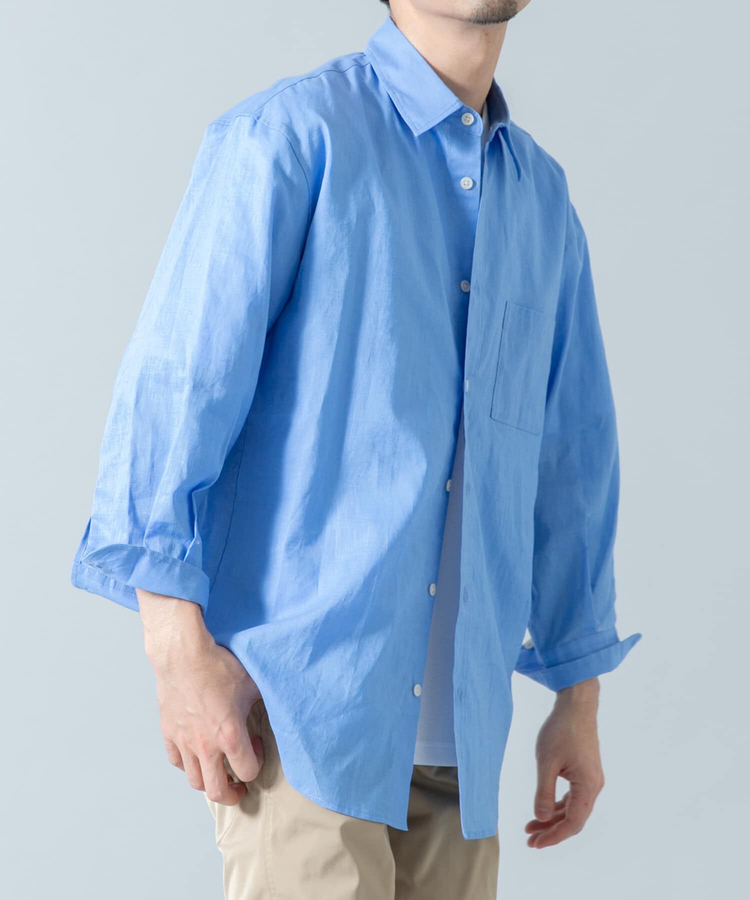 URBAN RESEARCH ROSSO「『XLサイズあり』リラックスコットンリネン7分袖シャツ」|シャツ・ブラウス|