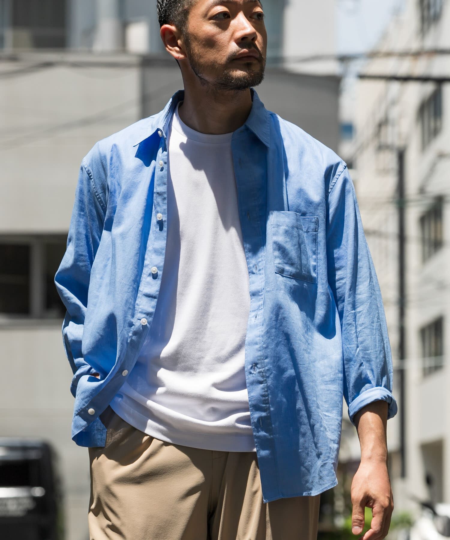 URBAN RESEARCH ROSSO「『XLサイズあり』リラックスコットンリネン7分袖シャツ」|シャツ・ブラウス|