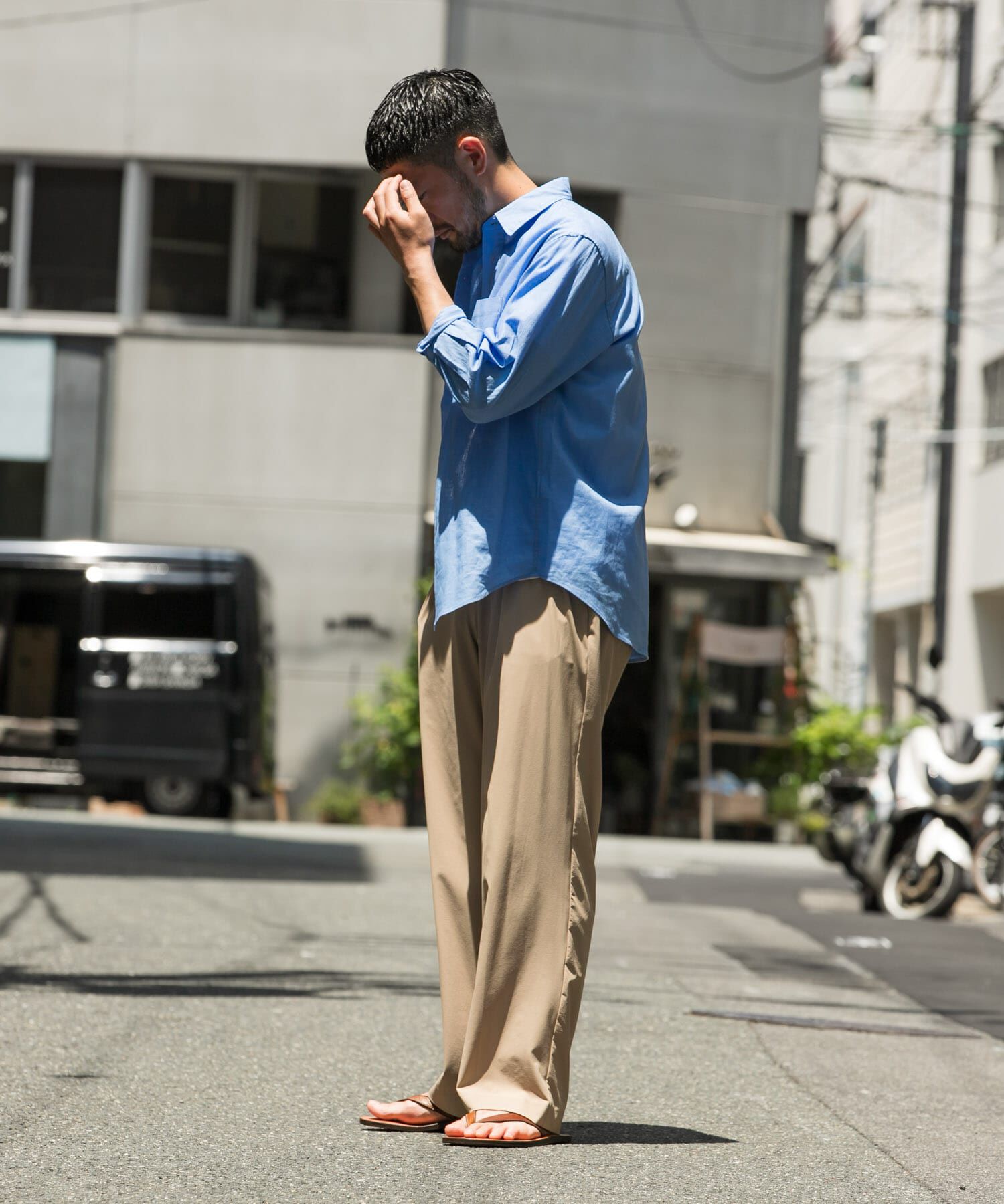 URBAN RESEARCH ROSSO「『XLサイズあり』リラックスコットンリネン7分袖シャツ」|シャツ・ブラウス|