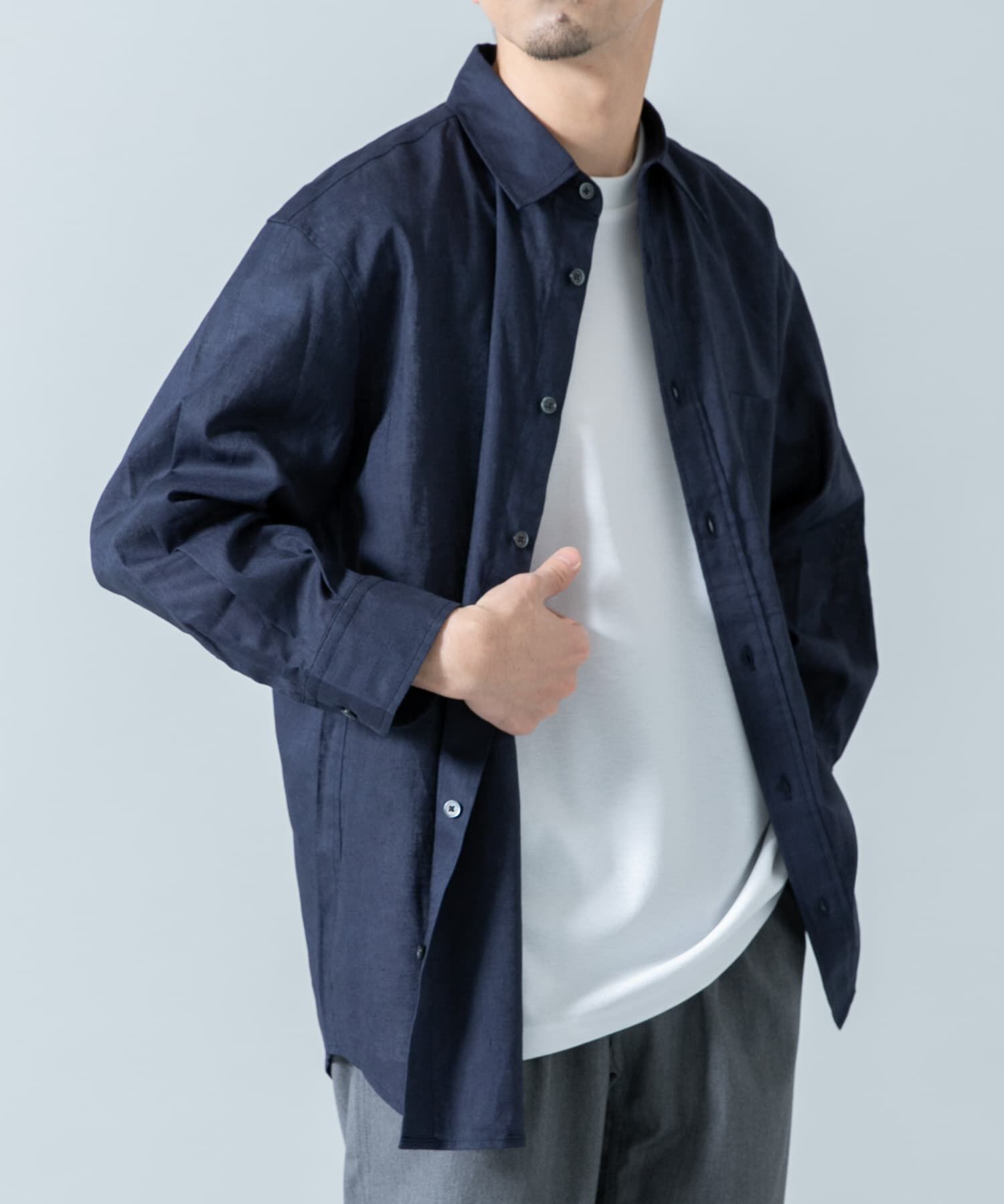 URBAN RESEARCH ROSSO「『XLサイズあり』リラックスコットンリネン7分袖シャツ」|シャツ・ブラウス|