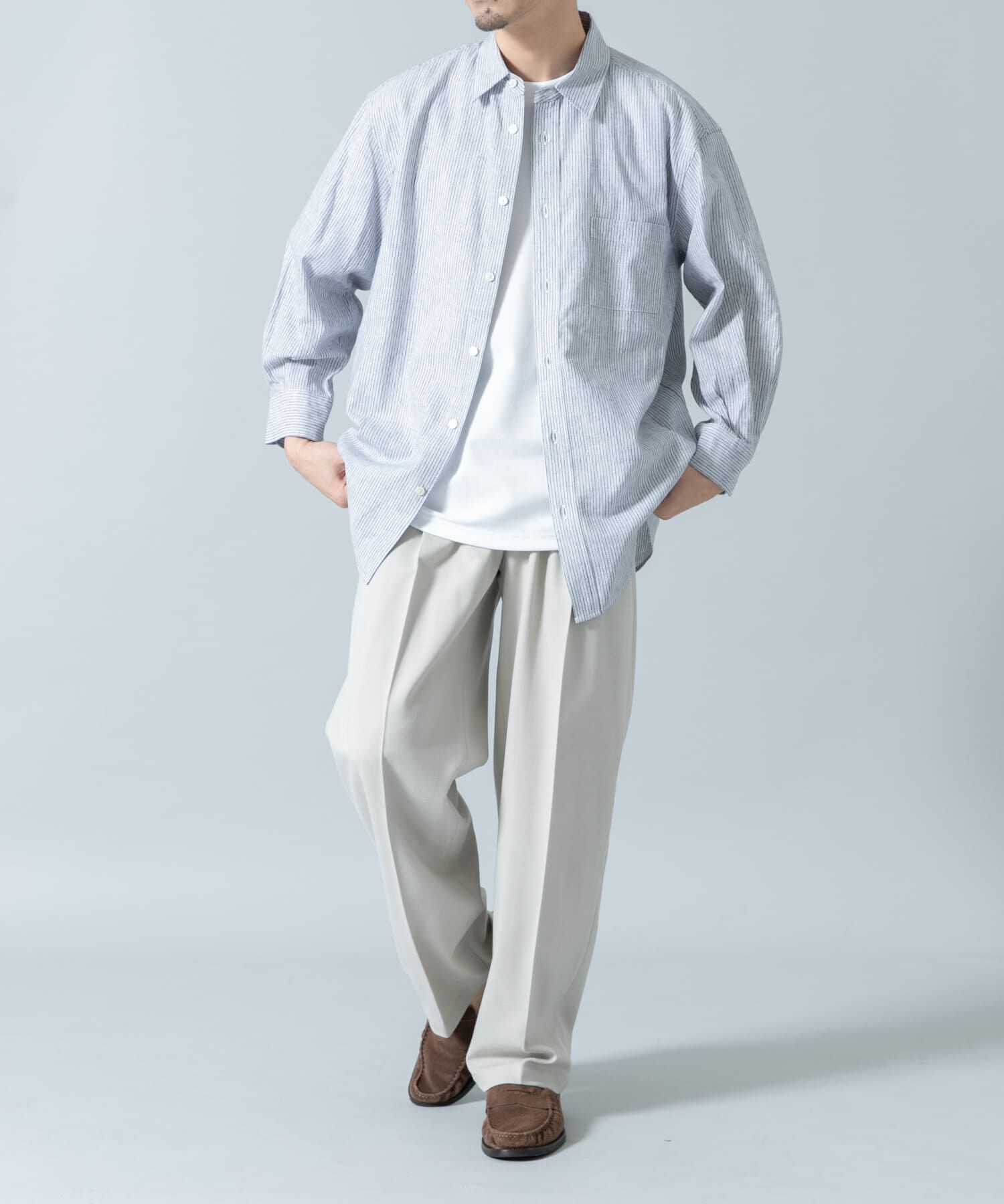 URBAN RESEARCH ROSSO「『XLサイズあり』リラックスコットンリネン7分袖シャツ」|シャツ・ブラウス|