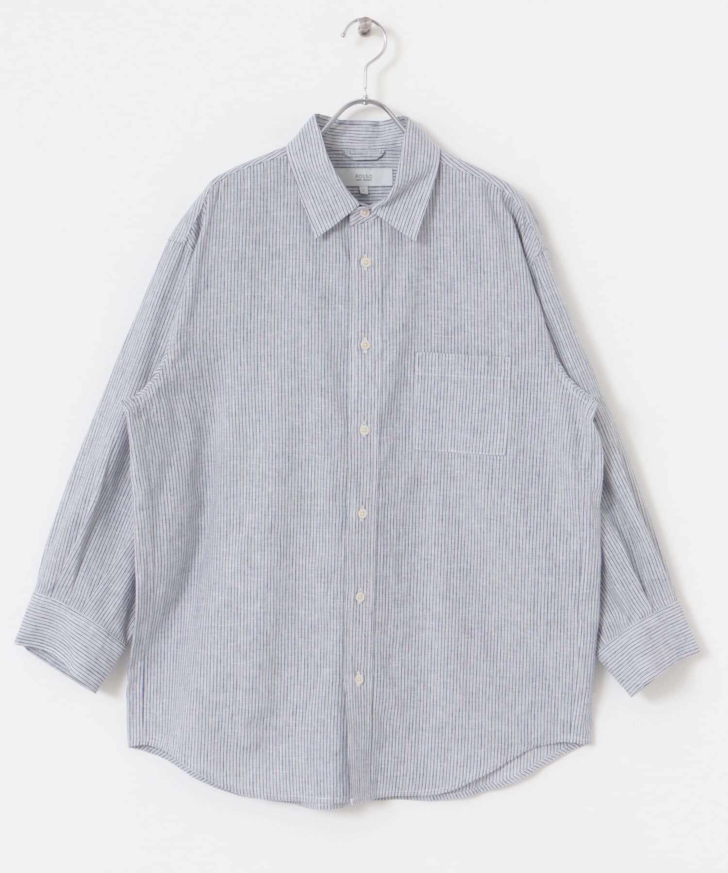 URBAN RESEARCH ROSSO「『XLサイズあり』リラックスコットンリネン7分袖シャツ」|シャツ・ブラウス|