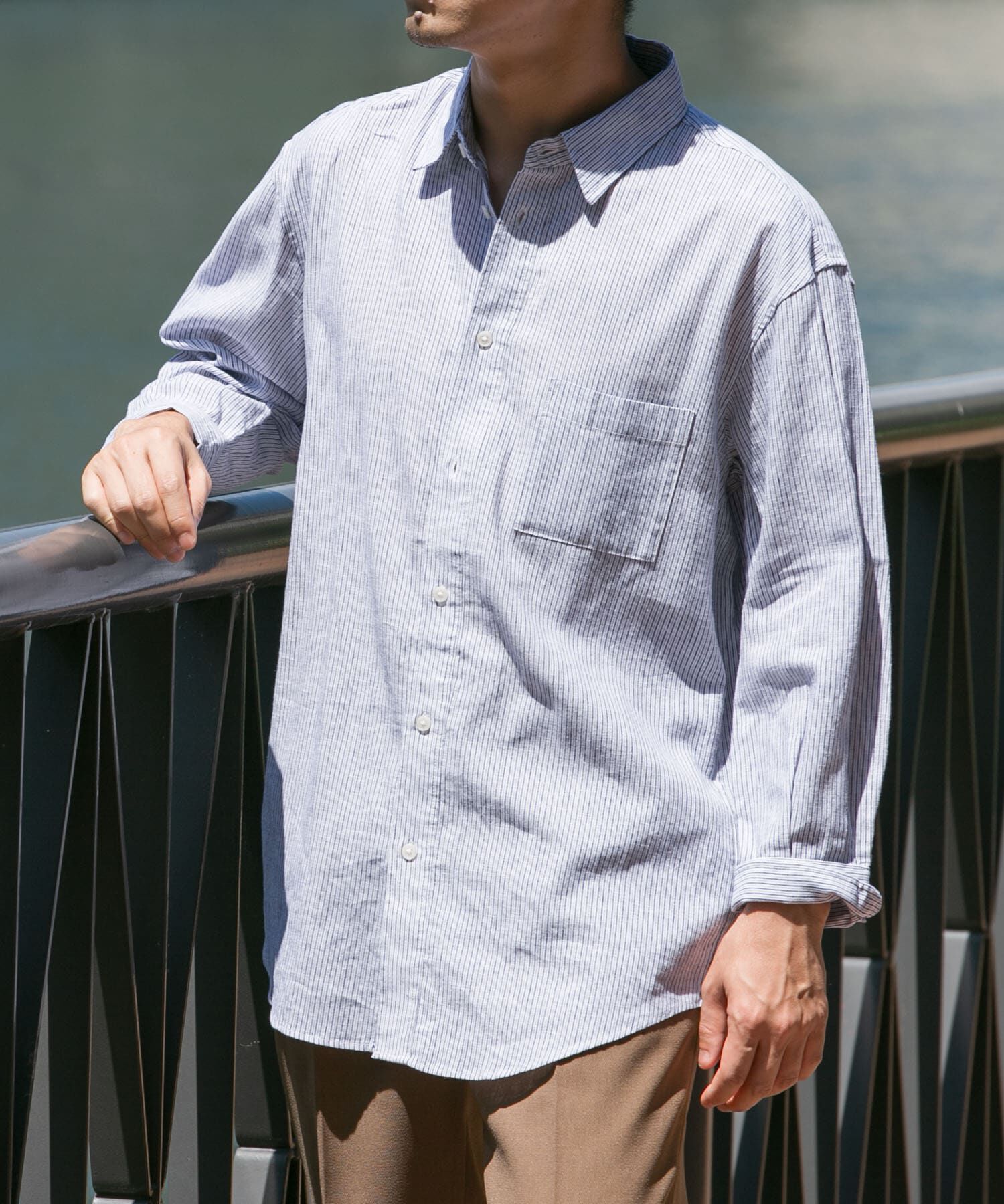 URBAN RESEARCH ROSSO「『XLサイズあり』リラックスコットンリネン7分袖シャツ」|シャツ・ブラウス|