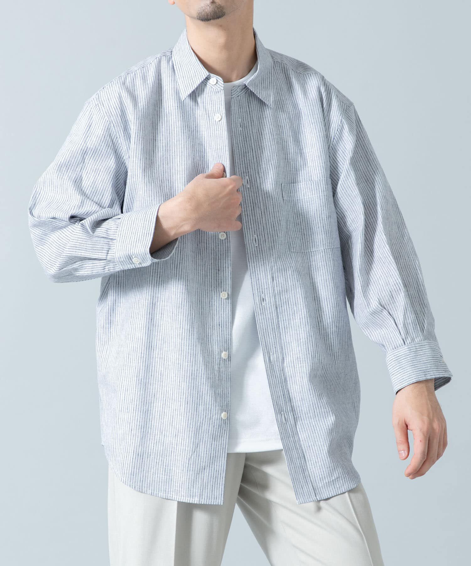 URBAN RESEARCH ROSSO「『XLサイズあり』リラックスコットンリネン7分袖シャツ」|シャツ・ブラウス|