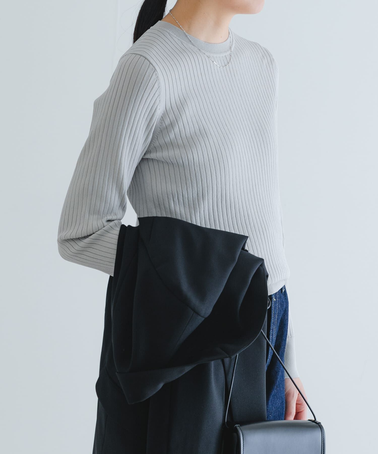 URBAN RESEARCH「『WEB限定』クルーネックコンパクトリブニット」|ニット・セーター|