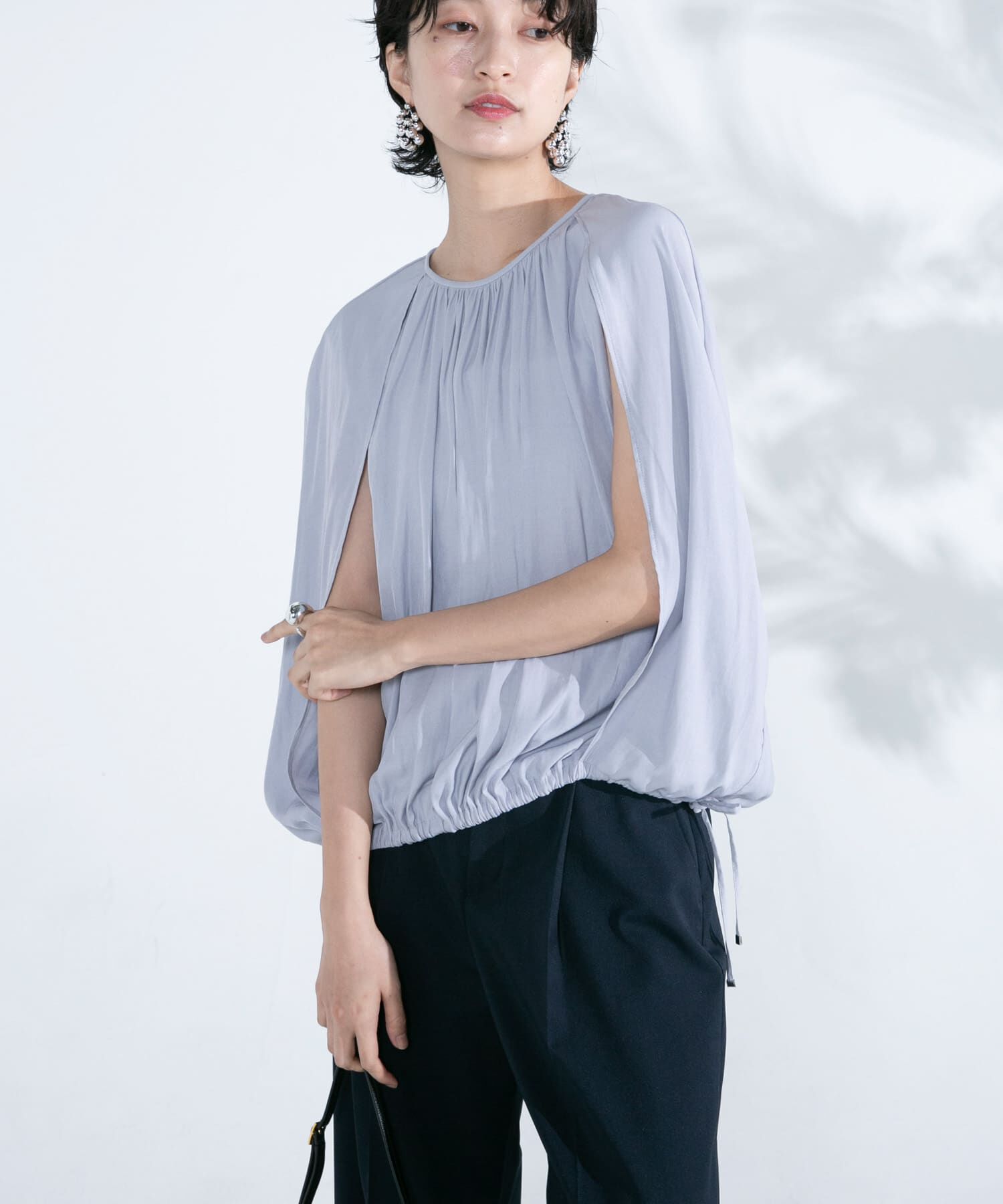 URBAN RESEARCH ROSSO「2WAYバルーンブラウス」|シャツ・ブラウス|ブルー系その他