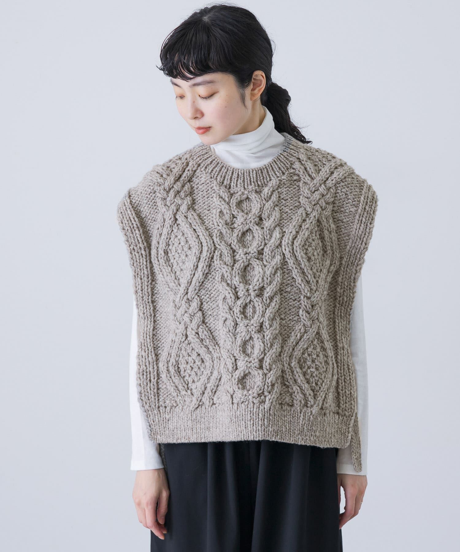 【今晩1500円引き】かぐれ　ペルーアランニットベスト　2025AW タグ付き かぐれ｜ペルーアランニットベスト | Rakuten Fashion(楽天