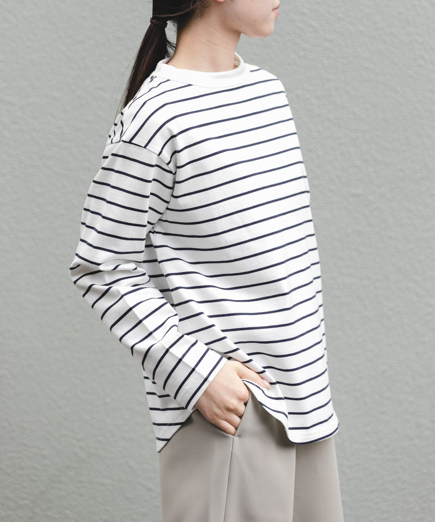 URBAN RESEARCH DOORS「FORK&SPOON　ボトルネックロングスリーブTシャツ」|Tシャツ・カットソー|ホワイト系その他