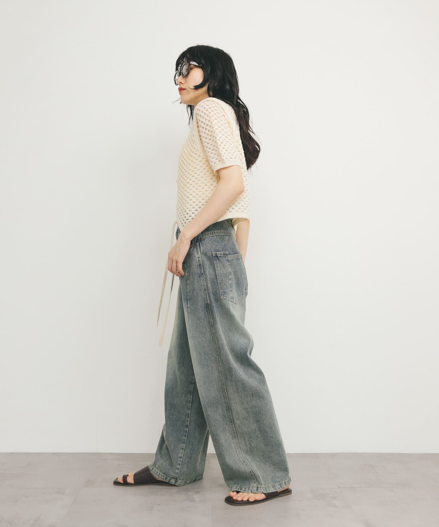  「ループヤーンメッシュプルオーバー」|ニット・セーター|