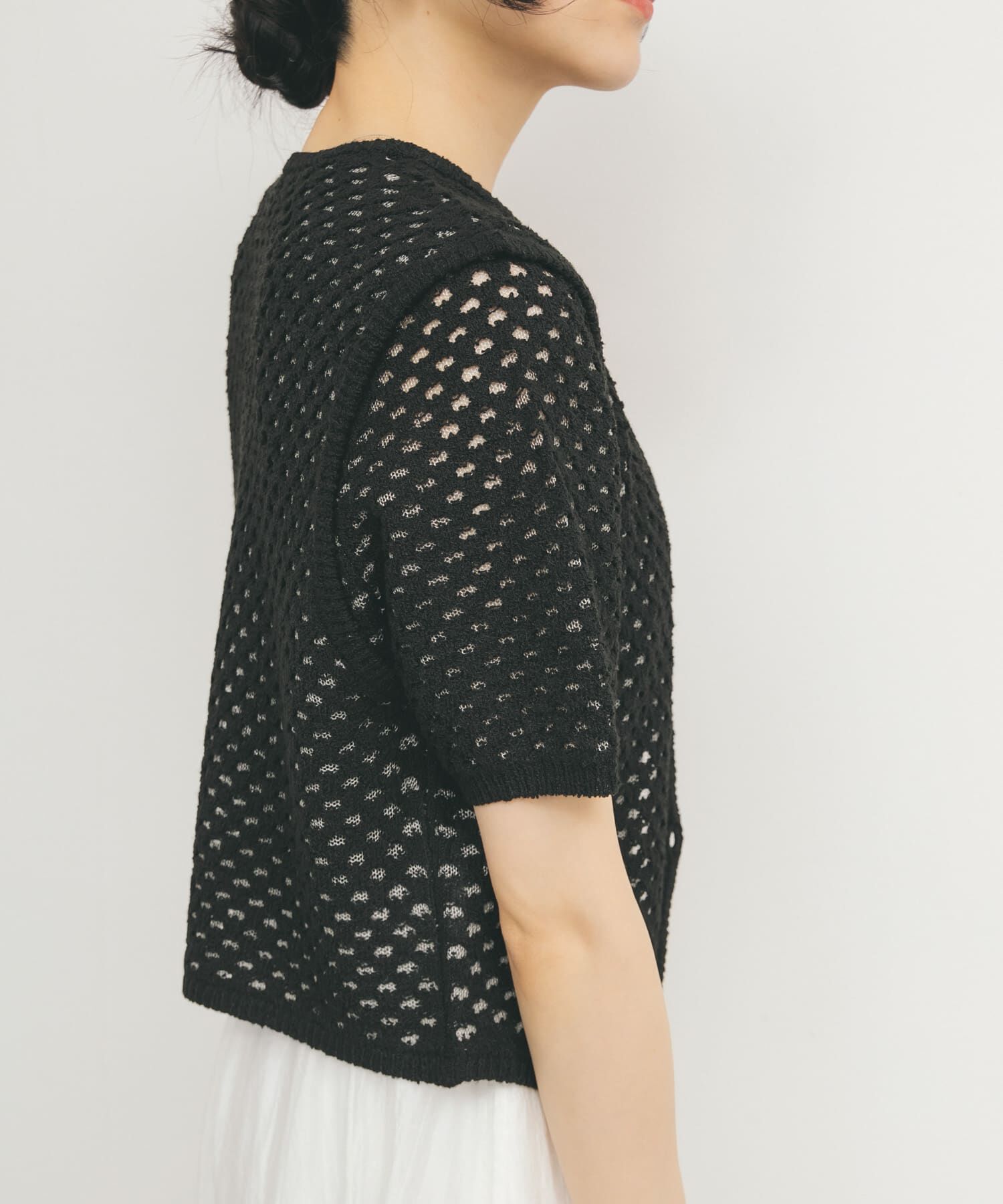  「ループヤーンメッシュプルオーバー」|ニット・セーター|