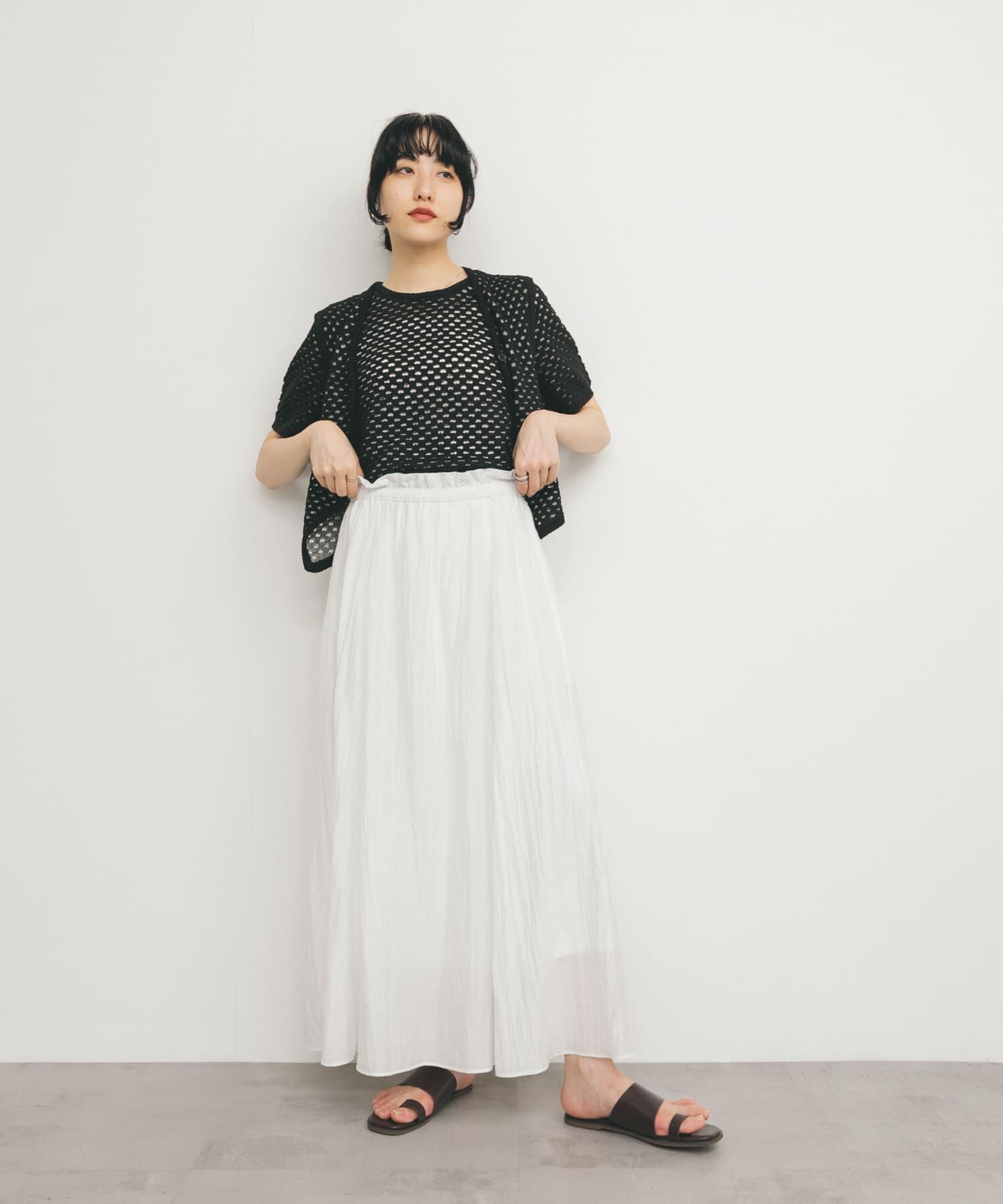  「ループヤーンメッシュプルオーバー」|ニット・セーター|