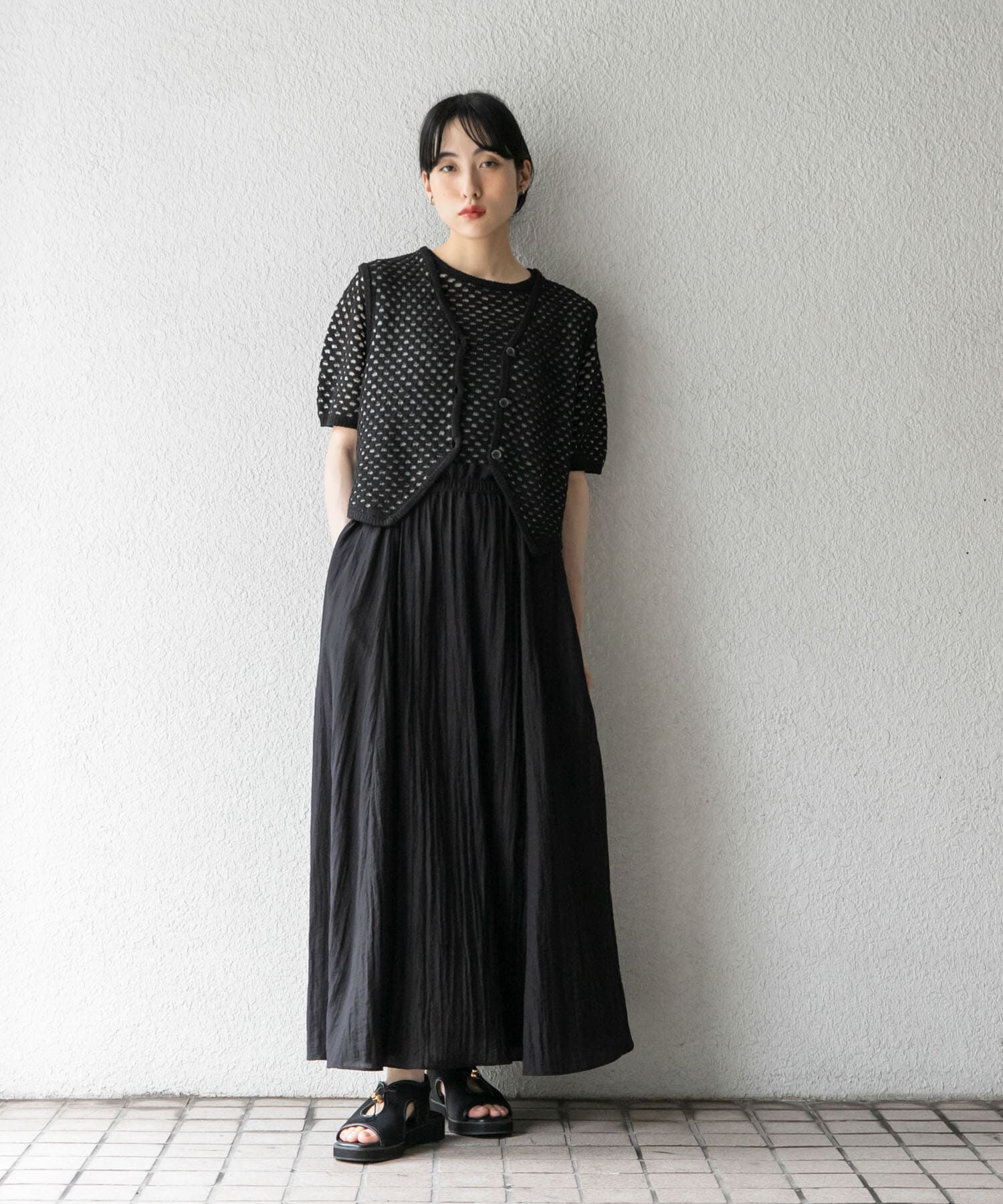  「ループヤーンメッシュプルオーバー」|ニット・セーター|