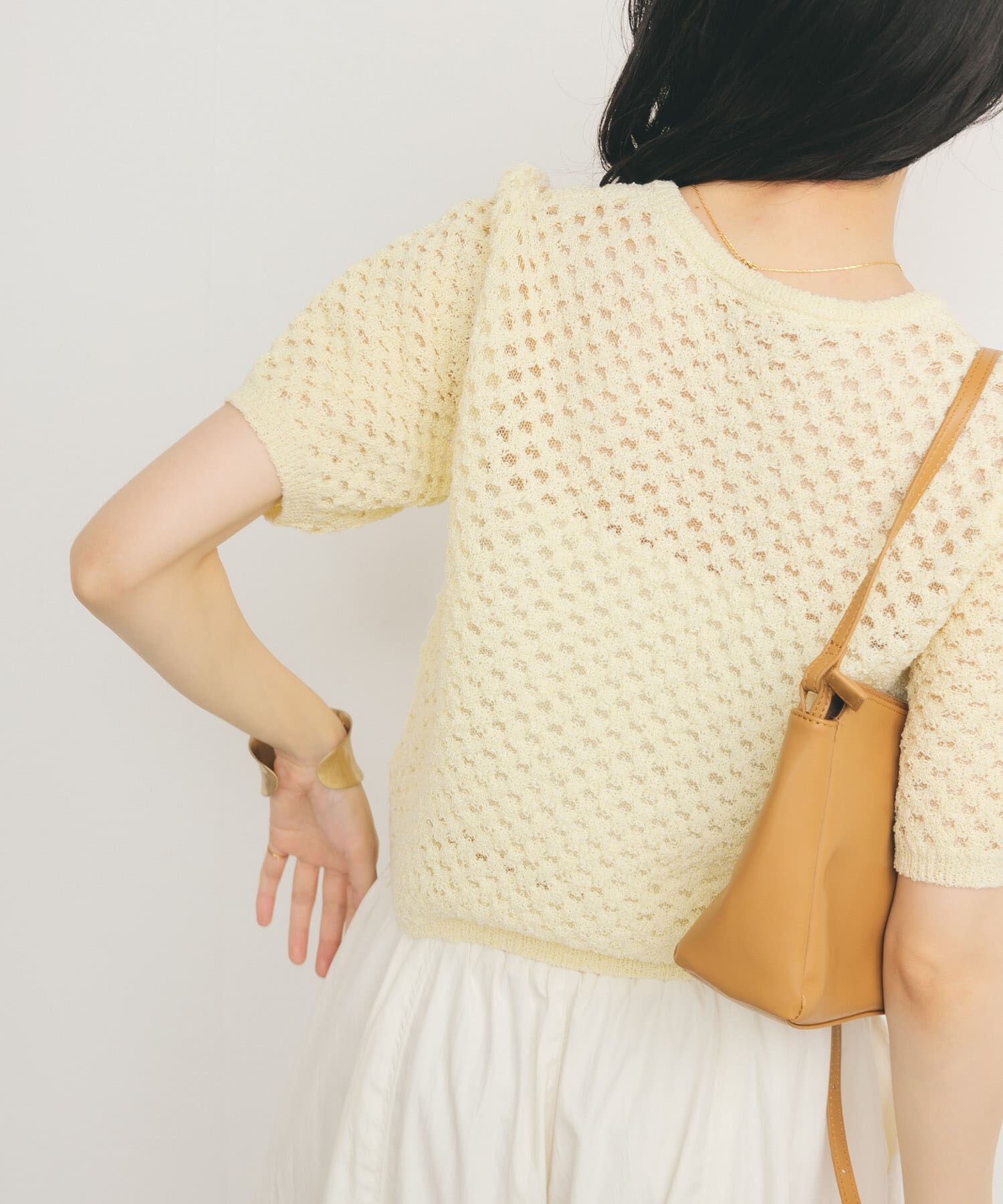  「ループヤーンメッシュプルオーバー」|ニット・セーター|