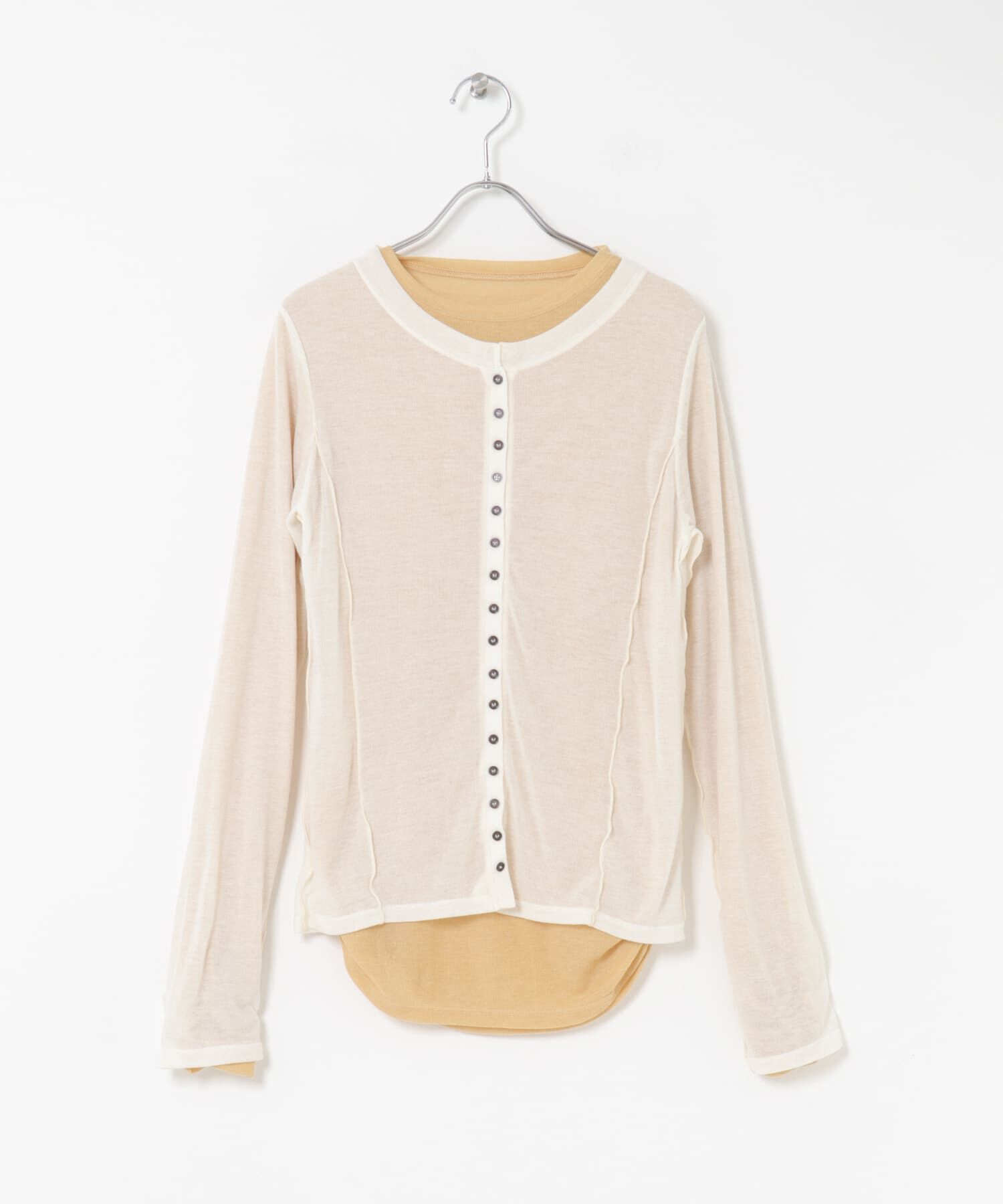  「バイカラーレイヤードカットソー」|Tシャツ・カットソー|