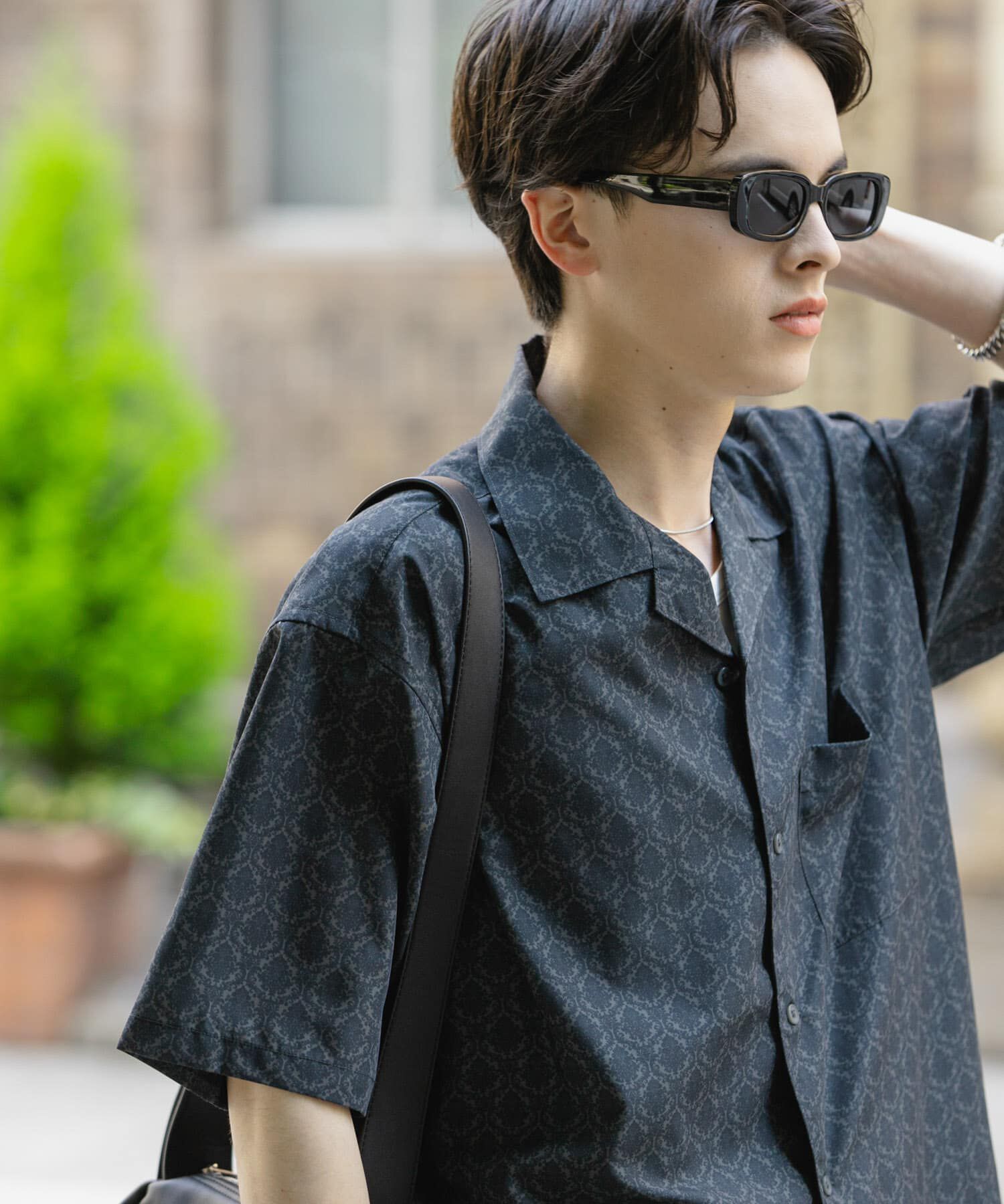 SENSE OF PLACE by URBAN RESEARCH「ダマスクオープンカラーショートスリーブシャツ」|シャツ・ブラウス|