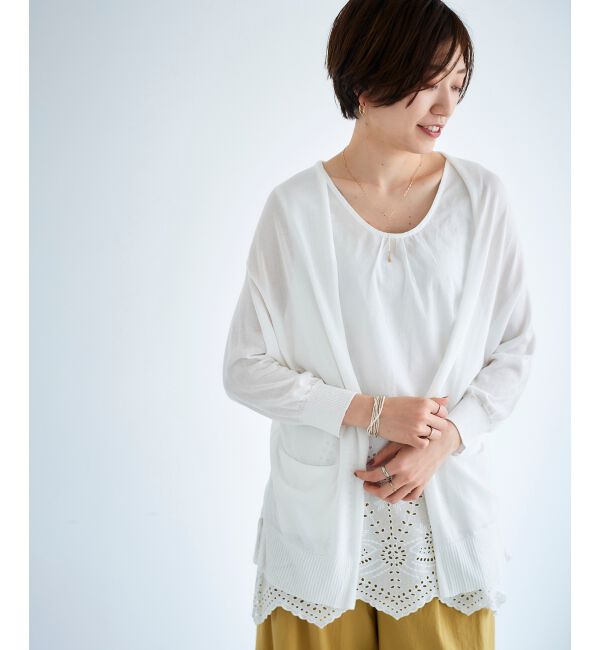  「コットンレースノースリーブブラウス」|シャツ・ブラウス|