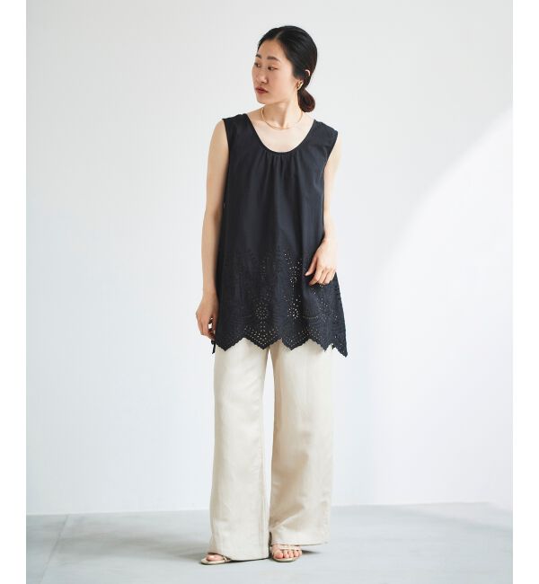  「コットンレースノースリーブブラウス」|シャツ・ブラウス|