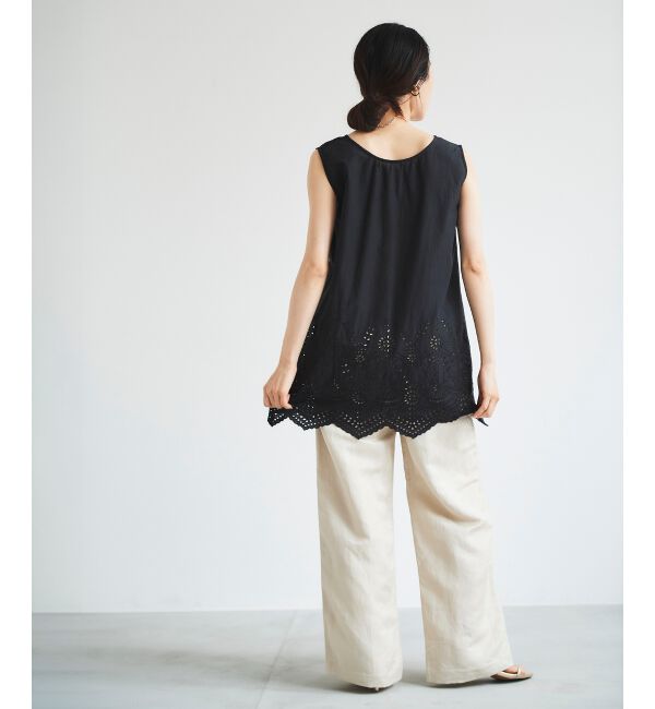  「コットンレースノースリーブブラウス」|シャツ・ブラウス|