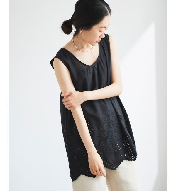  「コットンレースノースリーブブラウス」|シャツ・ブラウス|