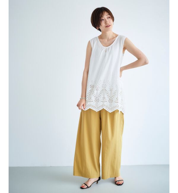  「コットンレースノースリーブブラウス」|シャツ・ブラウス|