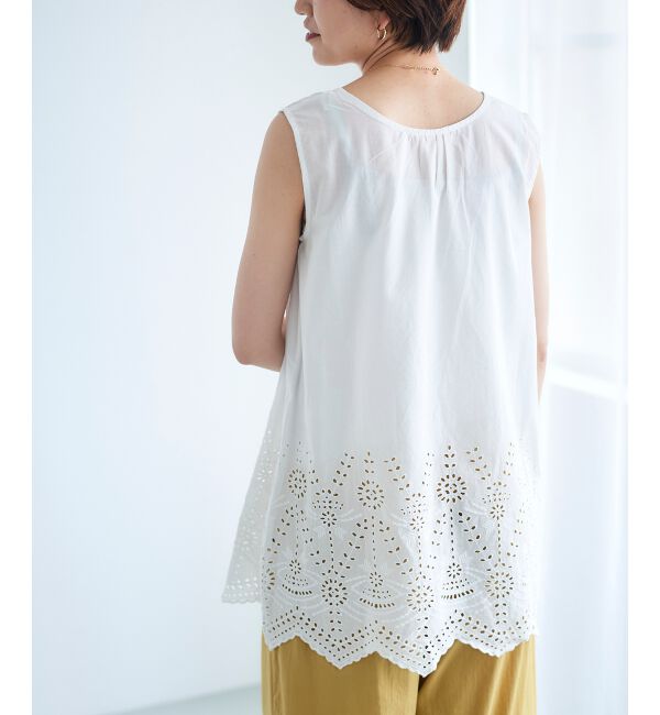  「コットンレースノースリーブブラウス」|シャツ・ブラウス|