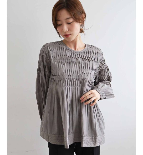 le.coeur blanc「《手洗い可能》TORRAZZO DONNAタックギャザーブラウス」|シャツ・ブラウス|