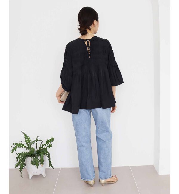 le.coeur blanc「《手洗い可能》TORRAZZO DONNAタックギャザーブラウス」|シャツ・ブラウス|