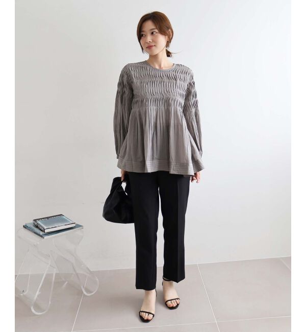 le.coeur blanc「《手洗い可能》TORRAZZO DONNAタックギャザーブラウス」|シャツ・ブラウス|