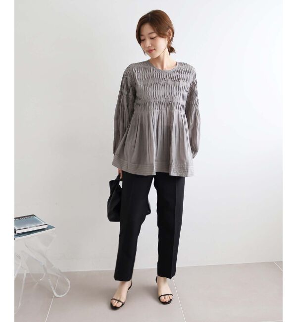 le.coeur blanc「《手洗い可能》TORRAZZO DONNAタックギャザーブラウス」|シャツ・ブラウス|