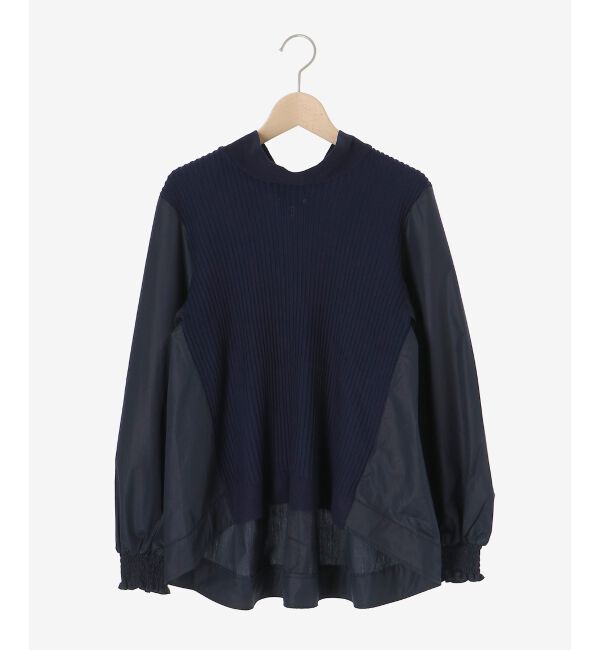 le.coeur blanc「《手洗い可能》TORRAZZO DONNAニット&times;布帛ブラウス」|シャツ・ブラウス|