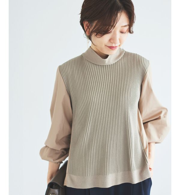 le.coeur blanc「《手洗い可能》TORRAZZO DONNAニット&times;布帛ブラウス」|シャツ・ブラウス|