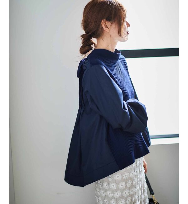 le.coeur blanc「《手洗い可能》TORRAZZO DONNAニット&times;布帛ブラウス」|シャツ・ブラウス|