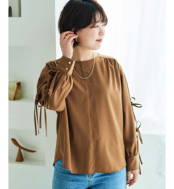 le.coeur blanc「ボリュームスリーブリボンブラウス」|シャツ・ブラウス|