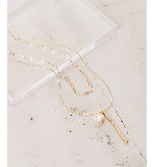 le.coeur blanc「パール&times;バー2連ネックレス」|ネックレス|