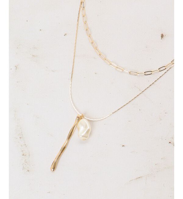 le.coeur blanc「パール&times;バー2連ネックレス」|ネックレス|